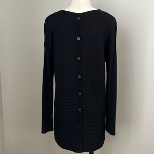 Tahari Ribbed Merino Wool Blend Tunic Sweater Sz L